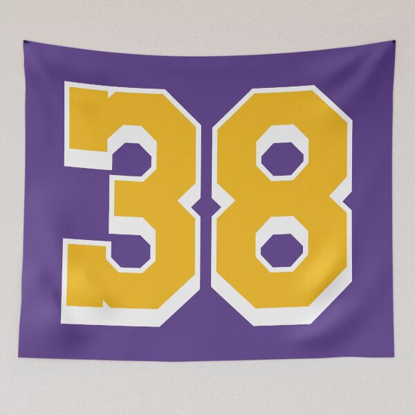 Item preview, 38 Yellow Number thirty-eight Purple Basketball Jersey designed and sold by elhefe.