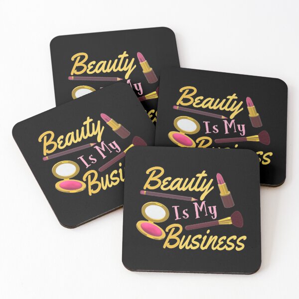 Item preview, Beauty Is My Business - Quote for Makeup Lovers, Artists and Cosmetologists. Gold and Pink Letters on Black Background.  designed and sold by ArtByLM.