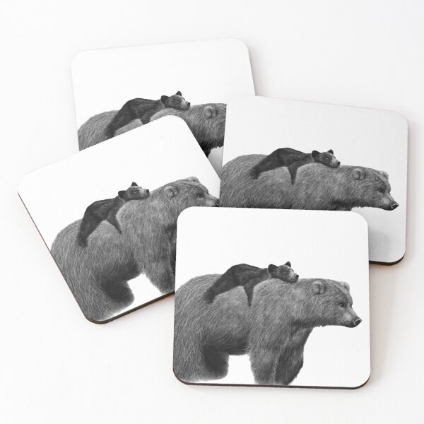 Item preview, Mama Bear Cub Cottagecore Drawing Sketch designed and sold by Tessa Hall.