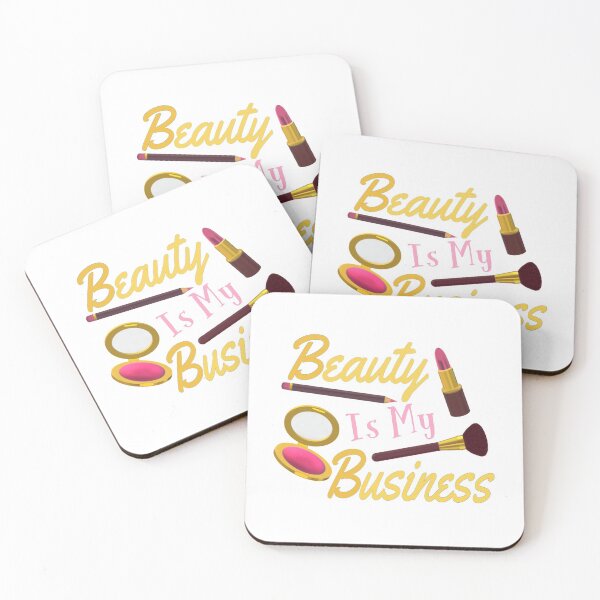 Item preview, Beauty Is My Business - Quote for Makeup Lovers, Artists and Cosmetologists. Gold and Pink Letters on White Background.  designed and sold by ArtByLM.