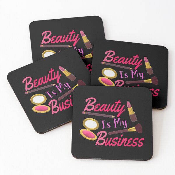 Item preview, Beauty Is My Business - Quote for Makeup Lovers, Artists and Cosmetologists.  (Pink and Purple Letters on Black Background.)  designed and sold by ArtByLM.