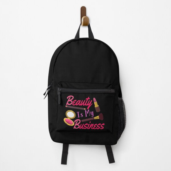 Item preview, Beauty Is My Business - Quote for Makeup Lovers, Artists and Cosmetologists.  (Pink and Purple Letters on Black Background.)  designed and sold by ArtByLM.