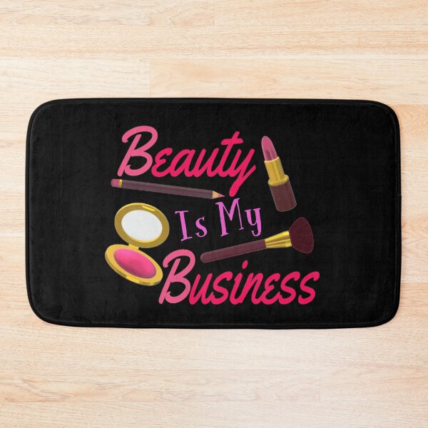 Item preview, Beauty Is My Business - Quote for Makeup Lovers, Artists and Cosmetologists.  (Pink and Purple Letters on Black Background.)  designed and sold by ArtByLM.