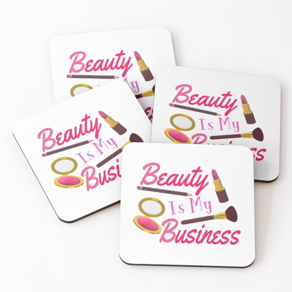Item preview, Beauty Is My Business - Quote for Makeup Lovers, Artists and Cosmetologists.  (Pink and Purple Letters on White Background.)  designed and sold by ArtByLM.