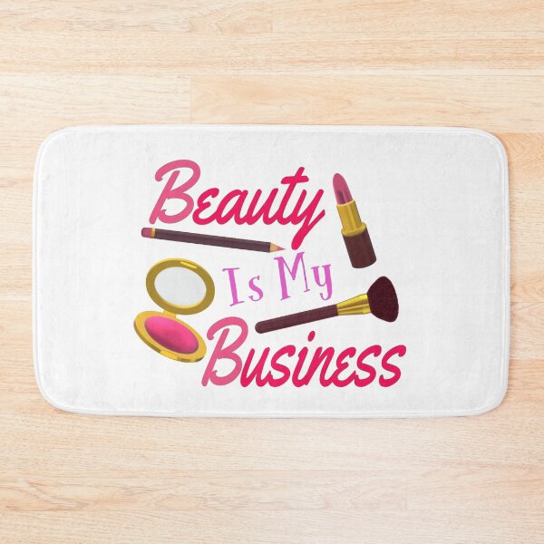 Item preview, Beauty Is My Business - Quote for Makeup Lovers, Artists and Cosmetologists.  (Pink and Purple Letters on White Background.)  designed and sold by ArtByLM.