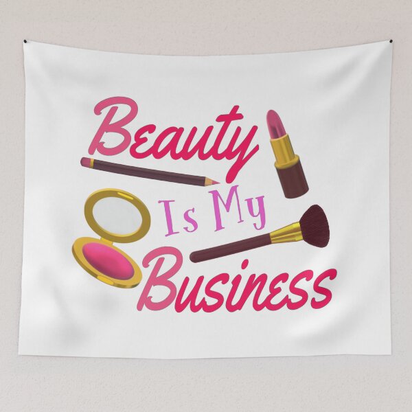 Item preview, Beauty Is My Business - Quote for Makeup Lovers, Artists and Cosmetologists.  (Pink and Purple Letters on White Background.)  designed and sold by ArtByLM.