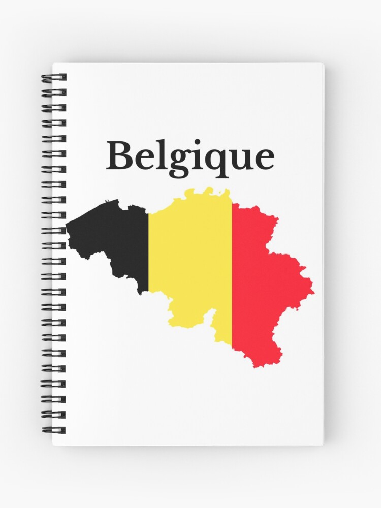 Belgium Flag Map Design in French  Spiral Notebook for Sale by MKCoolDesigns  MK