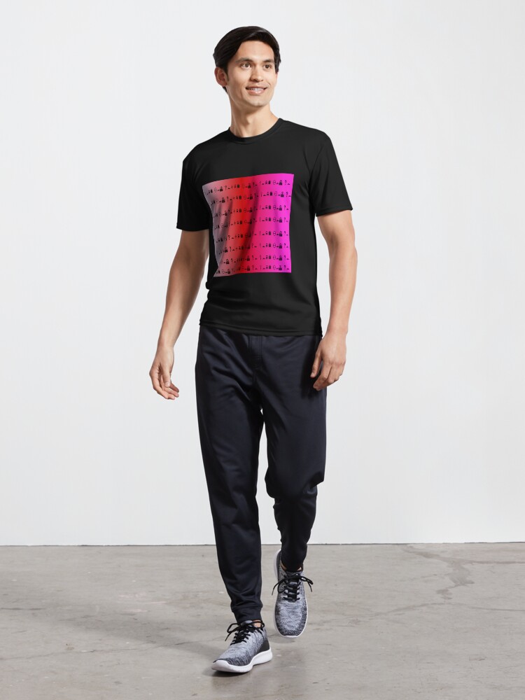 Alternate view of Print design with peach red purple and pink. Decode Active T-Shirt