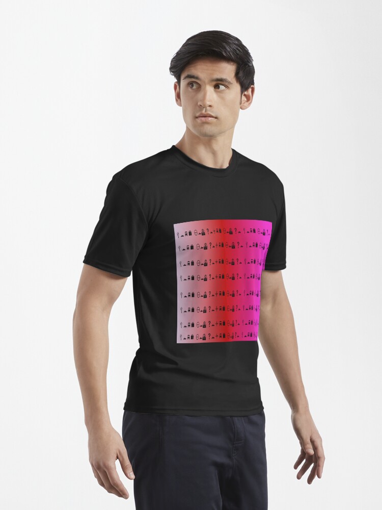 Alternate view of Print design with peach red purple and pink. Decode Active T-Shirt