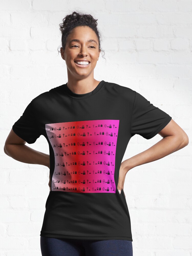 Alternate view of Print design with peach red purple and pink. Decode Active T-Shirt