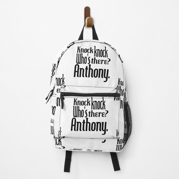 Item preview, Knock knock-who's there-Anthony-name-funny-for him-black-white designed and sold by DrStickerManiac.