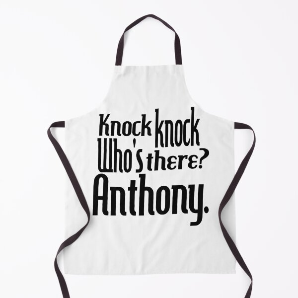 Item preview, Knock knock-who's there-Anthony-name-funny-for him-black-white designed and sold by DrStickerManiac.