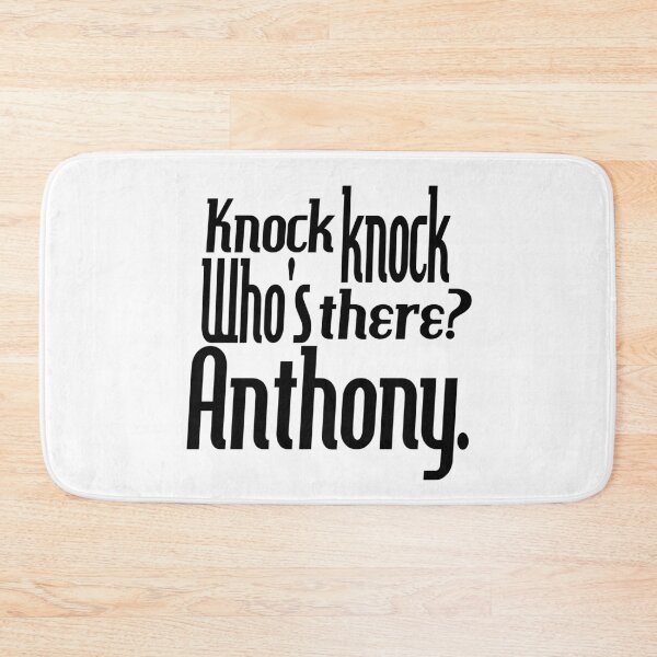 Item preview, Knock knock-who's there-Anthony-name-funny-for him-black-white designed and sold by DrStickerManiac.