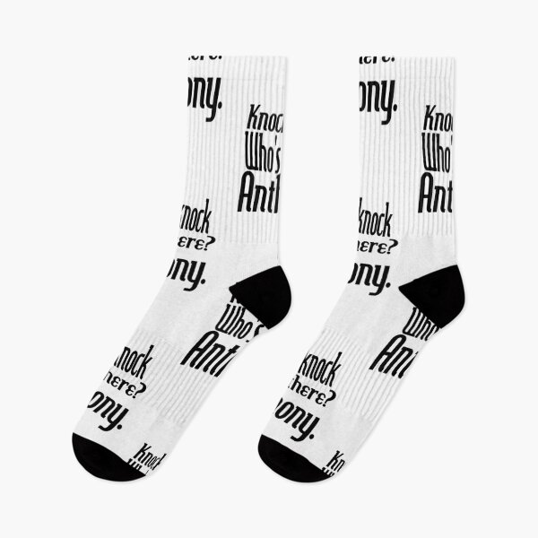 Item preview, Knock knock-who's there-Anthony-name-funny-for him-black-white designed and sold by DrStickerManiac.