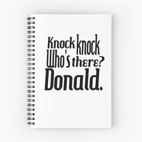 Item preview, Knock knock-who's there-Donald-name-funny-for him-black-white designed and sold by DrStickerManiac.