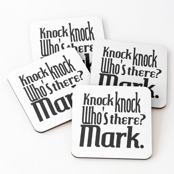 Item preview, Knock knock-who's there-Mark-name-funny-for him-black-white designed and sold by DrStickerManiac.