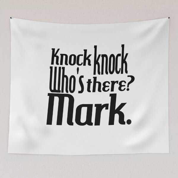 Item preview, Knock knock-who's there-Mark-name-funny-for him-black-white designed and sold by DrStickerManiac.