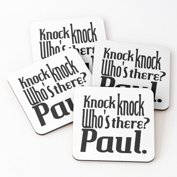 Item preview, Knock knock-who's there-Paul-name-funny-for him-black-white designed and sold by DrStickerManiac.