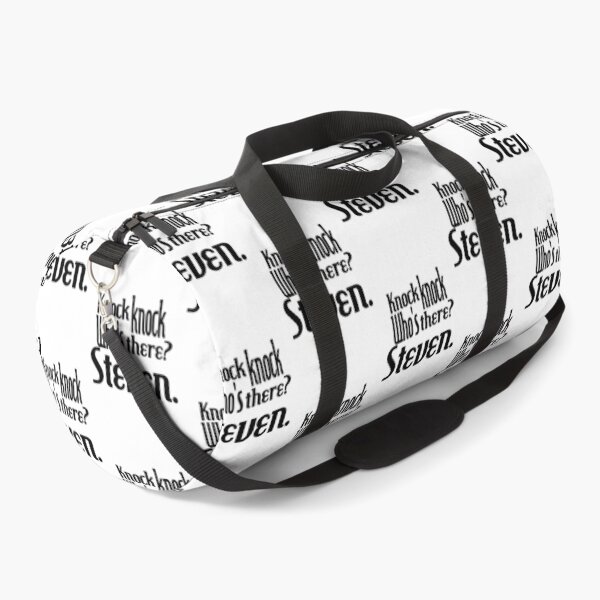 Item preview, Knock knock-who's there-Steven-name-funny-for him-black-white designed and sold by DrStickerManiac.