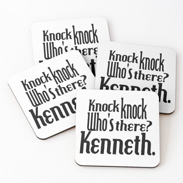 Item preview, Knock knock-who's there-Kenneth-name-funny-for him-black-white designed and sold by DrStickerManiac.