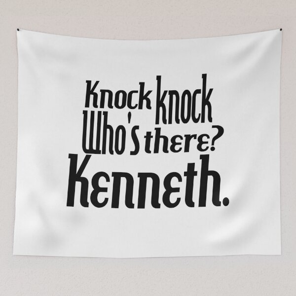 Item preview, Knock knock-who's there-Kenneth-name-funny-for him-black-white designed and sold by DrStickerManiac.