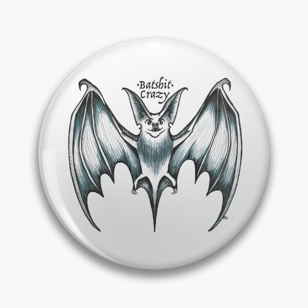 Item preview, Black and White Bat - Batshit Crazy designed and sold by The White Bat.