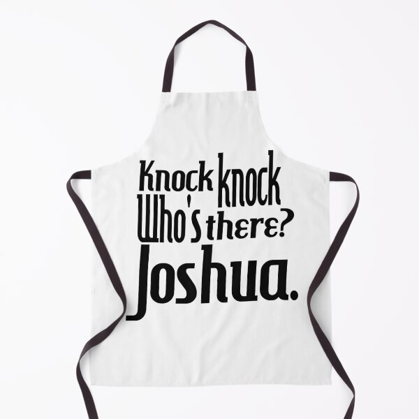 Item preview, Knock knock-who's there-Joshua-name-funny-for him-black-white designed and sold by DrStickerManiac.