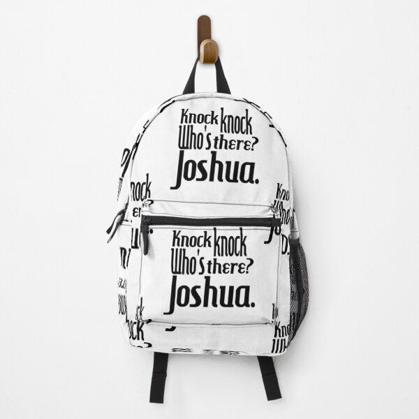 Item preview, Knock knock-who's there-Joshua-name-funny-for him-black-white designed and sold by DrStickerManiac.