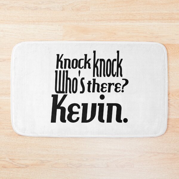 Item preview, Knock knock-who's there-Kevin-name-funny-for him-black-white designed and sold by DrStickerManiac.