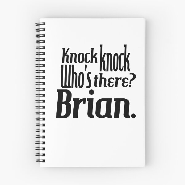 Item preview, Knock knock-who's there-Brian-name-funny-for him-black-white designed and sold by DrStickerManiac.