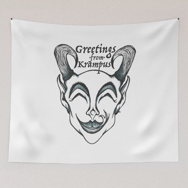 Item preview, Black and White Krampus - Greetings from Krampus designed and sold by The White Bat.