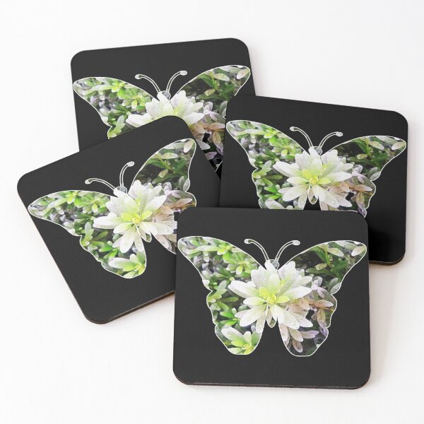 Item preview, White Flowers and Green Leaves Butterfly designed and sold by ChibiKolossus.