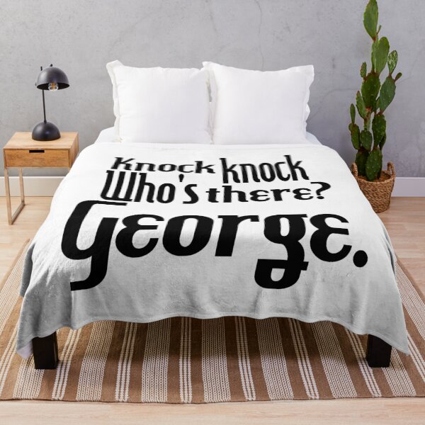 Item preview, Knock knock-who's there-George-name-funny-for him-black-white designed and sold by DrStickerManiac.