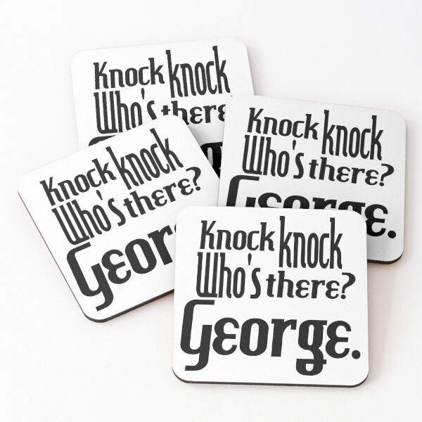 Item preview, Knock knock-who's there-George-name-funny-for him-black-white designed and sold by DrStickerManiac.