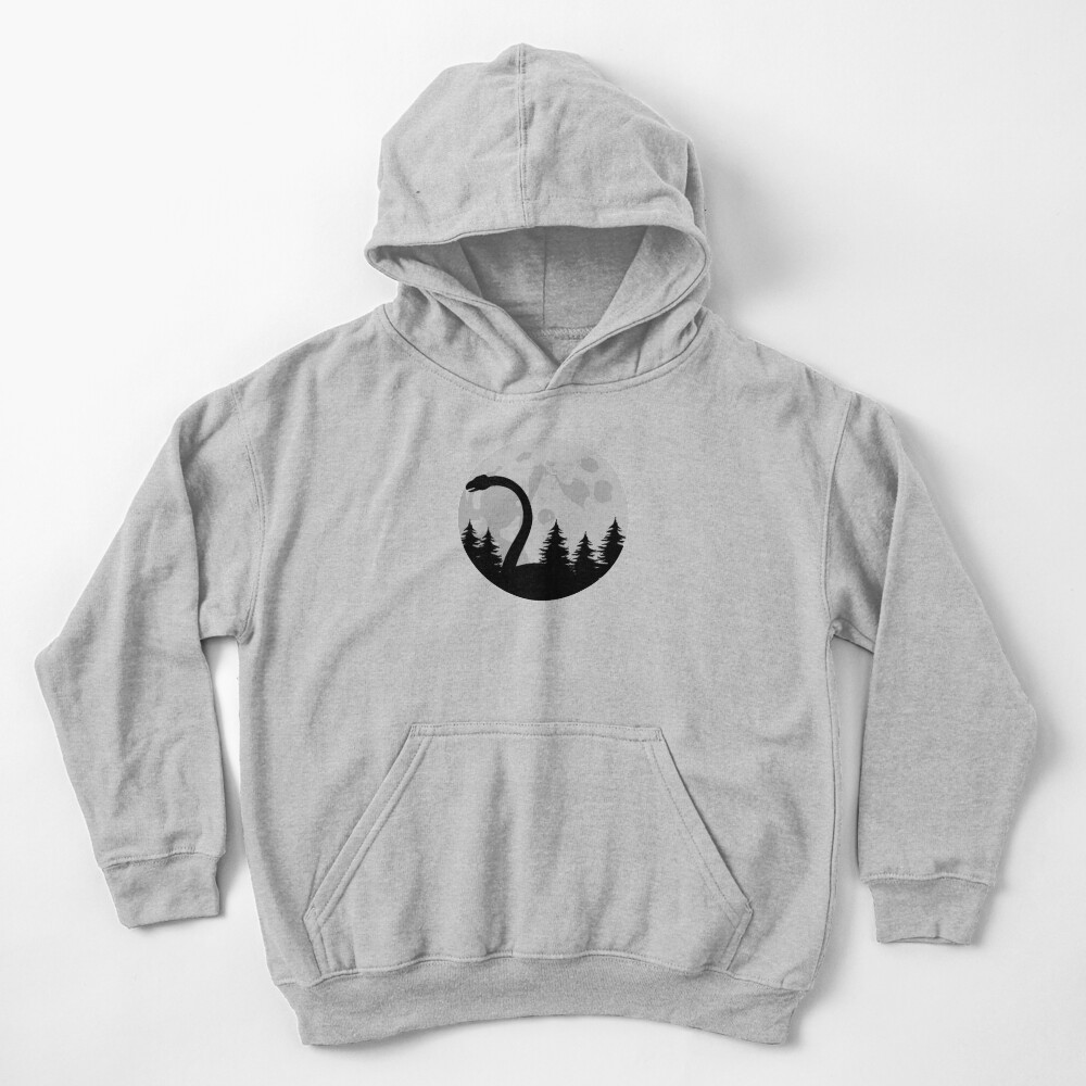 Loch Ness monster silhouette Kids Pullover Hoodie