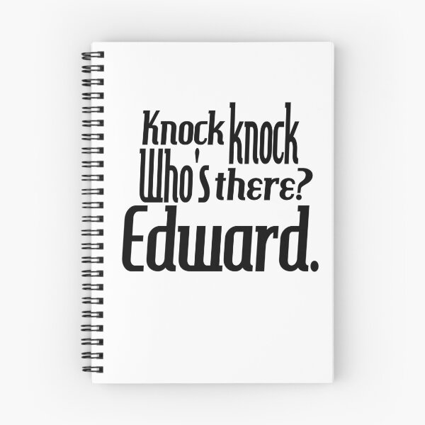 Item preview, Knock knock-who's there-Edward-name-funny-for him-black-white designed and sold by DrStickerManiac.