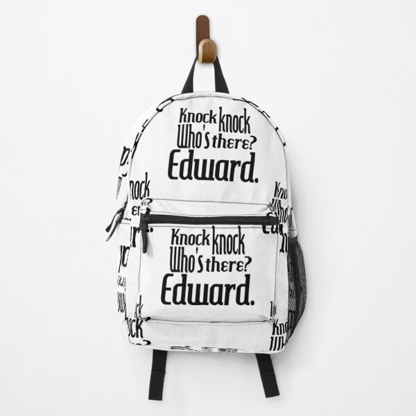 Item preview, Knock knock-who's there-Edward-name-funny-for him-black-white designed and sold by DrStickerManiac.