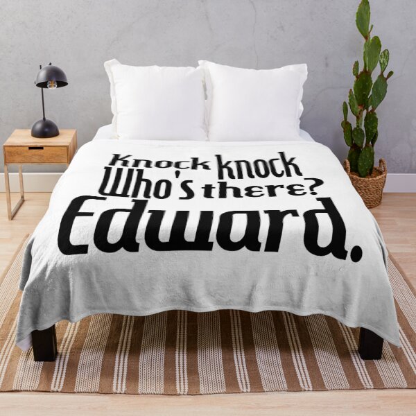 Item preview, Knock knock-who's there-Edward-name-funny-for him-black-white designed and sold by DrStickerManiac.