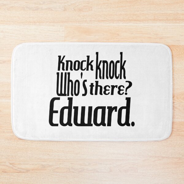 Item preview, Knock knock-who's there-Edward-name-funny-for him-black-white designed and sold by DrStickerManiac.