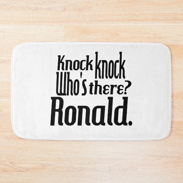 Item preview, Knock knock-who's there-Ronald-name-funny-for him-black-white designed and sold by DrStickerManiac.
