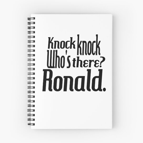 Item preview, Knock knock-who's there-Ronald-name-funny-for him-black-white designed and sold by DrStickerManiac.