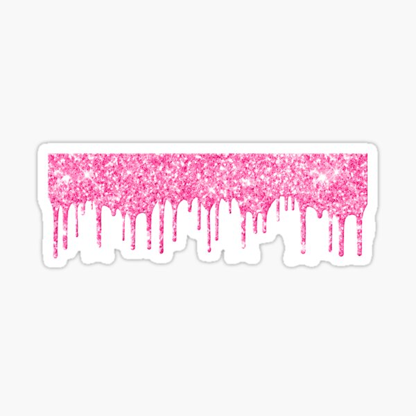 Hot Pink Glitter Drips Overlays