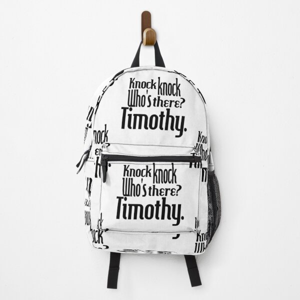 Item preview, Knock knock-who's there-Timothy-name-funny-for him-black-white designed and sold by DrStickerManiac.