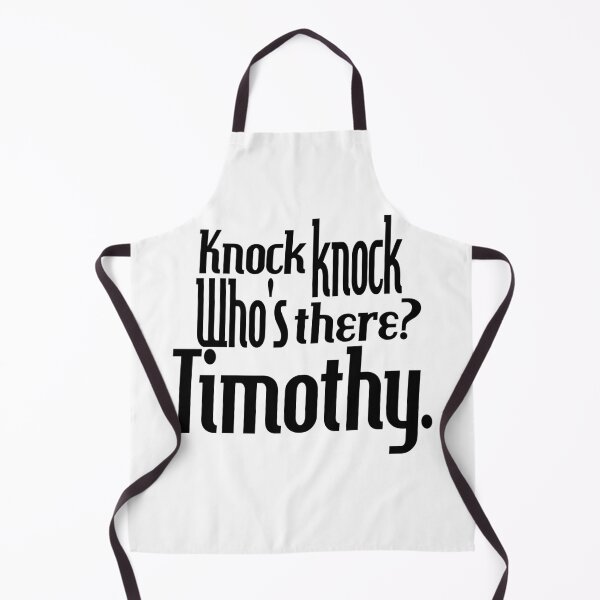 Item preview, Knock knock-who's there-Timothy-name-funny-for him-black-white designed and sold by DrStickerManiac.