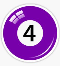 Purple pool/billiard ball number 4 sticker Sticker