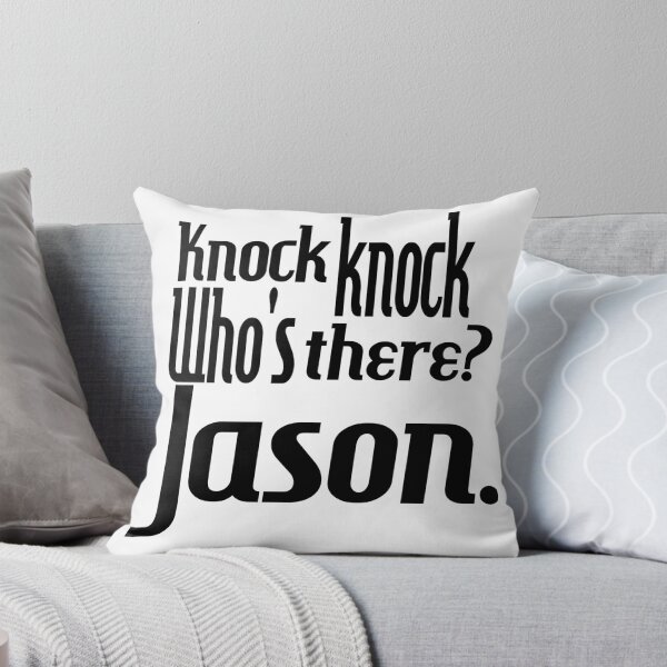 Item preview, Knock knock-who's there-Jason-name-funny-for him-black-white designed and sold by DrStickerManiac.