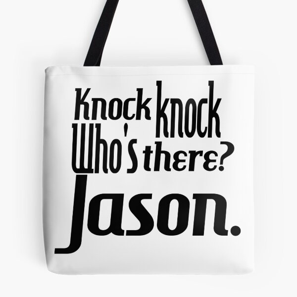 Item preview, Knock knock-who's there-Jason-name-funny-for him-black-white designed and sold by DrStickerManiac.