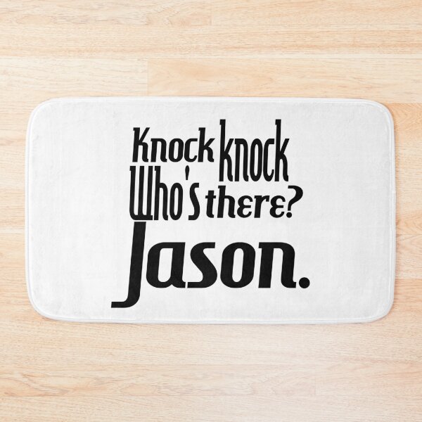 Item preview, Knock knock-who's there-Jason-name-funny-for him-black-white designed and sold by DrStickerManiac.