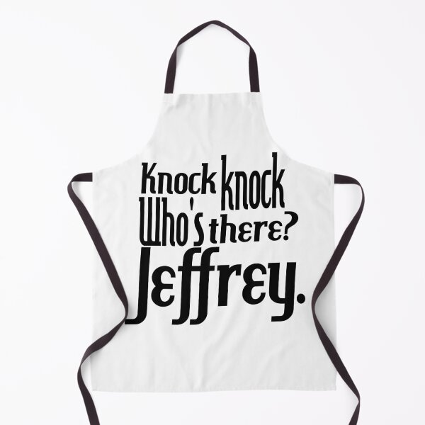 Item preview, Knock knock-who's there-Jeffrey-name-funny-for him-black-white designed and sold by DrStickerManiac.
