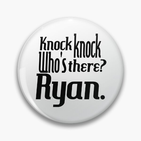 Item preview, Knock knock-who's there-Ryan-name-funny-for him-black-white designed and sold by DrStickerManiac.